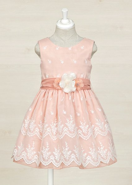 Abel & Lula Meisjes jurk organza borduursel - Roze Abel & Lula Meisjes jurk organza borduursel - Roze