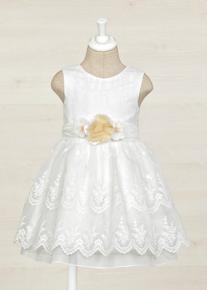 Abel & Lula Meisjes jurk organza borduursel - Wit Abel & Lula Meisjes jurk organza borduursel - Wit
