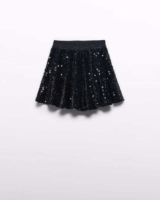 Abel & Lula Meisjes rok velvet pailletten - Zwart Abel & Lula Meisjes rok velvet pailletten - ZwartMateriaal