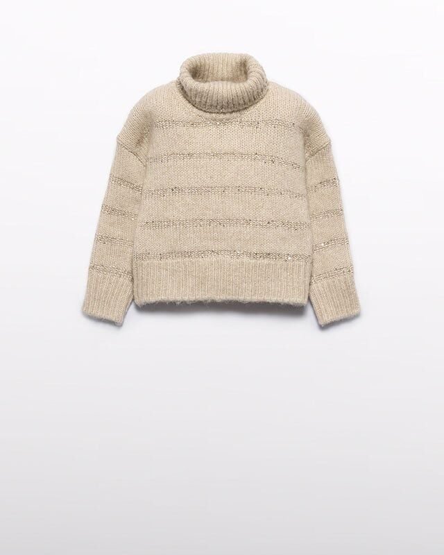Abel & Lula Meisjes trui gestreept pailletten - Beige Abel & Lula Meisjes trui gestreept pailletten - BeigeMateriaal