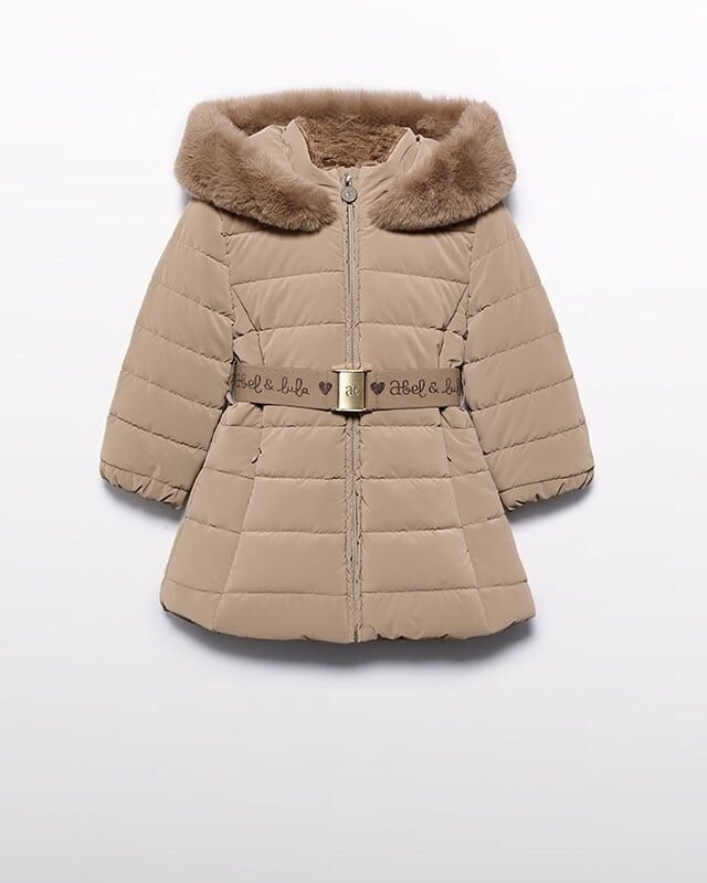 Abel & Lula Meisjes winterjas met riem - Camel Abel & Lula Meisjes winterjas met riem - Camel Materiaal