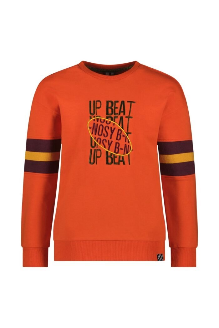B.Nosy Jongens sweater - Sean - Orange glo B.Nosy Jongens sweater - Sean - Orange gloMateriaal 95% GOTS 5% EA