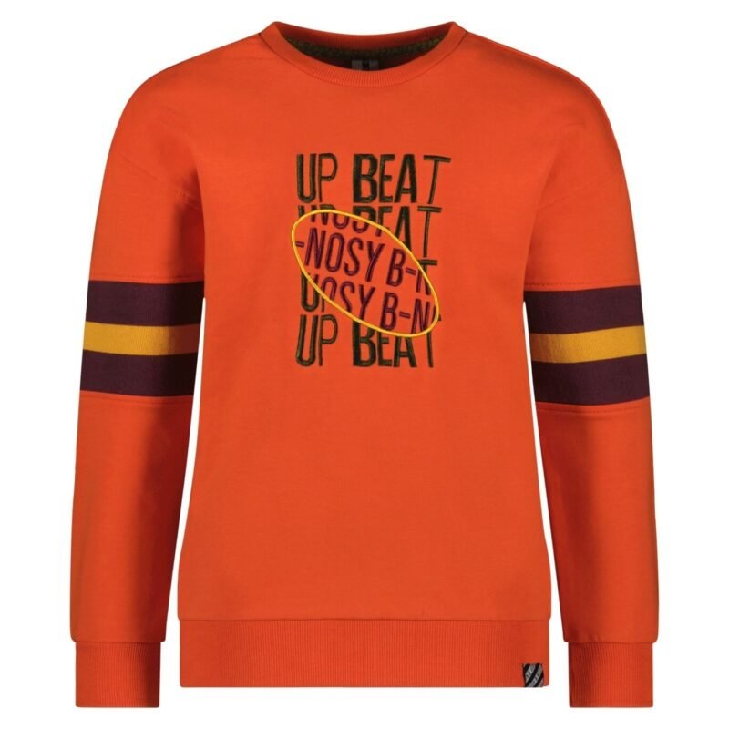 B.Nosy Jongens sweater - Sean - Orange glo B.Nosy Jongens sweater - Sean - Orange gloMateriaal 95% GOTS 5% EA