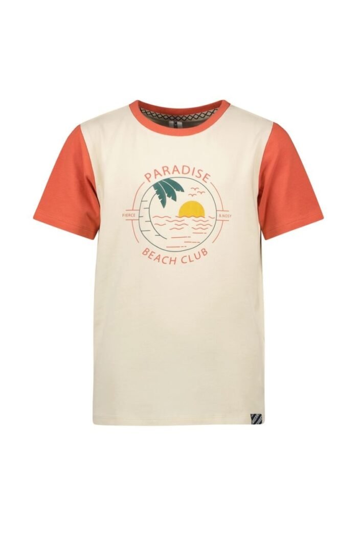 B.Nosy Jongens t-shirt - Koen - Ecru B.Nosy Jongens t-shirt - Koen - EcruMateriaal