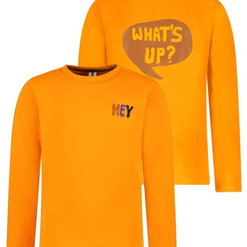 B.Nosy Jongens t-shirt - Trevor - Calm oranje B.Nosy Jongens t-shirt - Trevor - Calm oranjeMateriaal 95% GOTS 5% EA