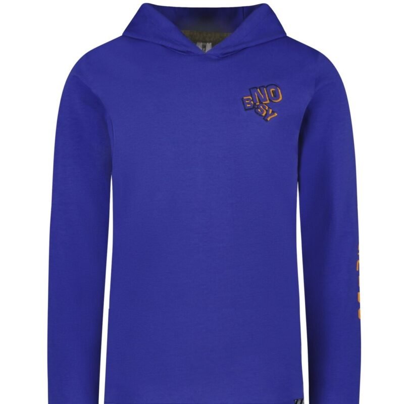 B.Nosy Jongens t-shirt met capuchon - Ted - Royal blauw B.Nosy Jongens t-shirt met capuchon - Ted - Royal blauwMateriaal 95% GOTS 5% EA