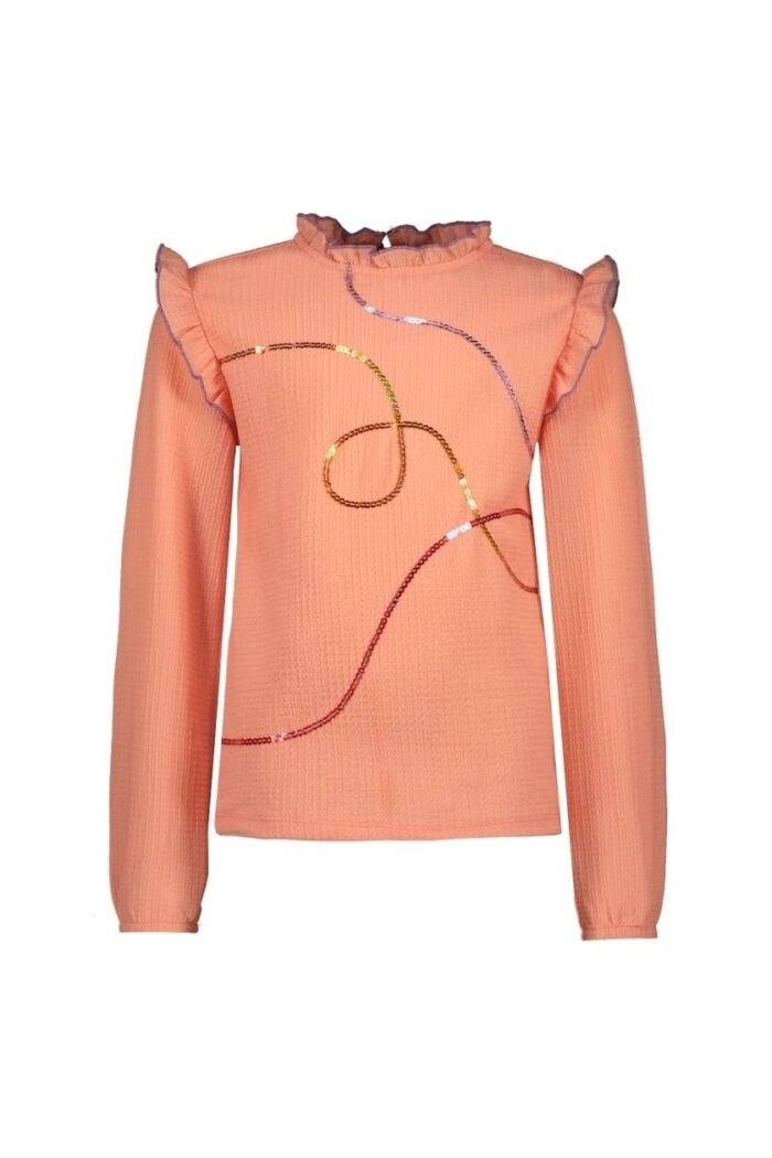 B.Nosy K3 Meisjes blouse - Bilie - Perzik B.Nosy K3 Meisjes blouse - Bilie - PerzikMateriaal 95% recycled polyester 5% ela