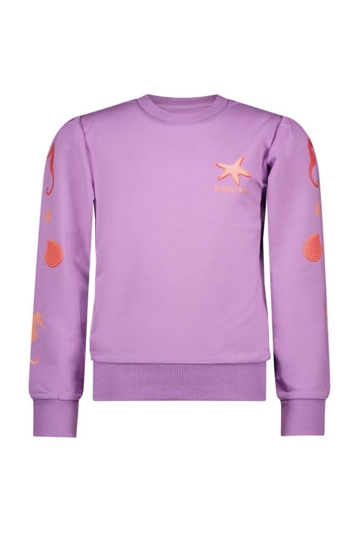 B.Nosy K3 Meisjes sweater - Scottie - African paars B.Nosy K3 Meisjes sweater - Scottie - African paarsMateriaal 95% organic cotton
