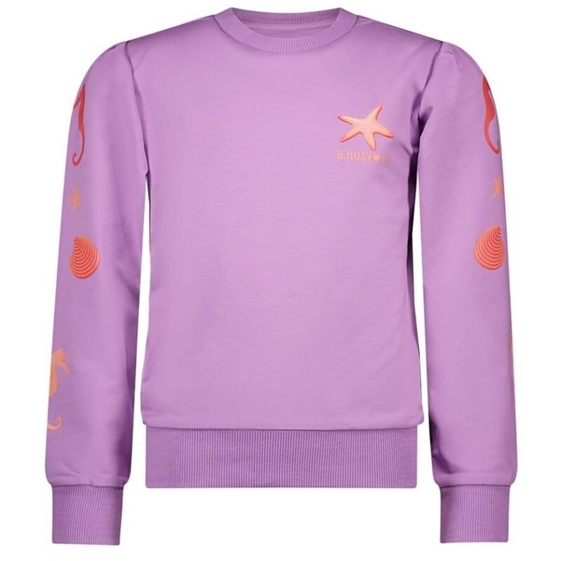B.Nosy K3 Meisjes sweater - Scottie - African paars B.Nosy K3 Meisjes sweater - Scottie - African paarsMateriaal 95% organic cotton