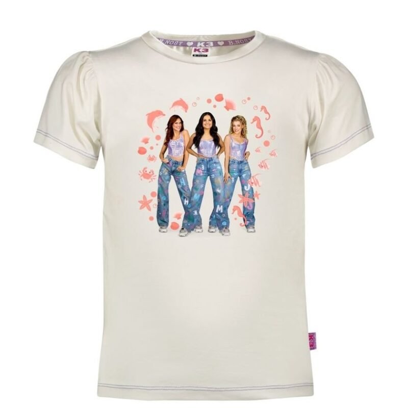 B.Nosy K3 Meisjes t-shirt - Tara - Ecru B.Nosy K3 Meisjes t-shirt - Tara - EcruMateriaal 5% organic cotton