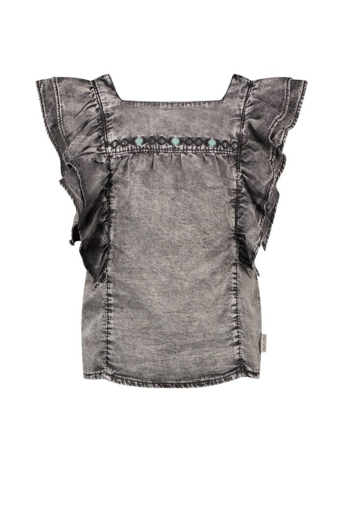 B.Nosy Meisjes blouse - Power denim B.Nosy Meisjes blouse - Power denim