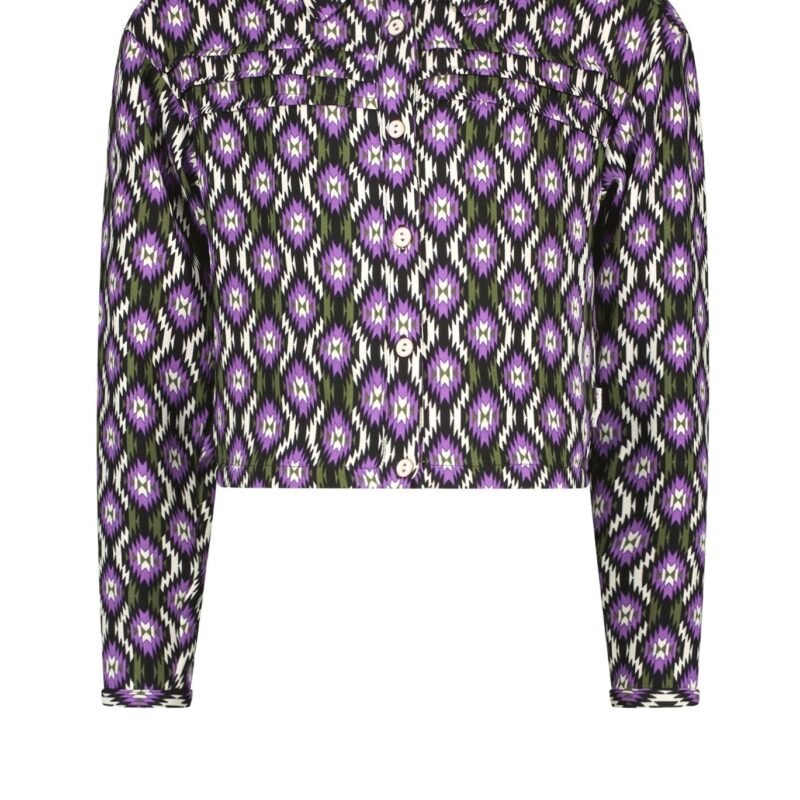B.Nosy Meisjes blouse kort - Retro AOP B.Nosy Meisjes blouse kort - Retro AOPtbc