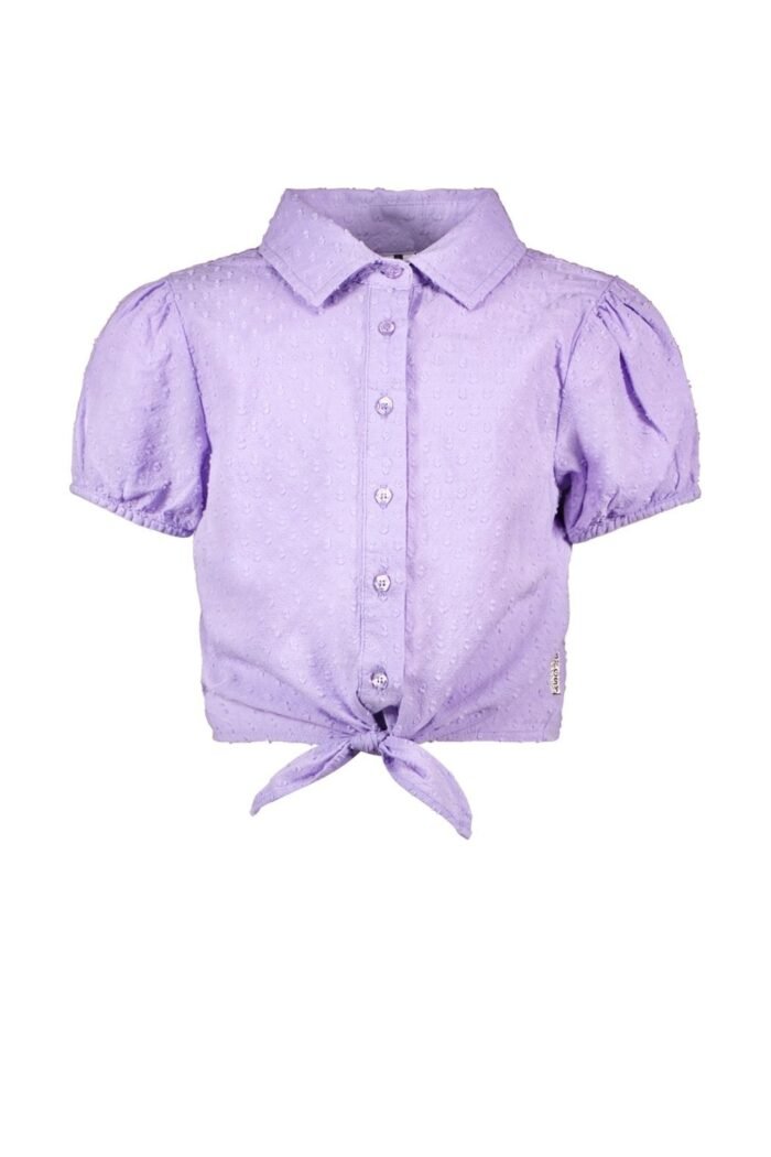 B.Nosy Meisjes blouse met knoop - Vajenne - Lt Lavender B.Nosy Meisjes blouse met knoop - Vajenne - Lt LavenderMateriaal