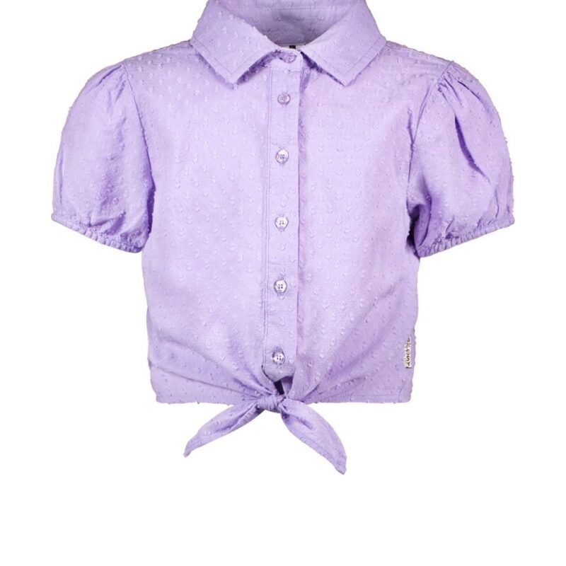 B.Nosy Meisjes blouse met knoop - Vajenne - Lt Lavender B.Nosy Meisjes blouse met knoop - Vajenne - Lt LavenderMateriaal