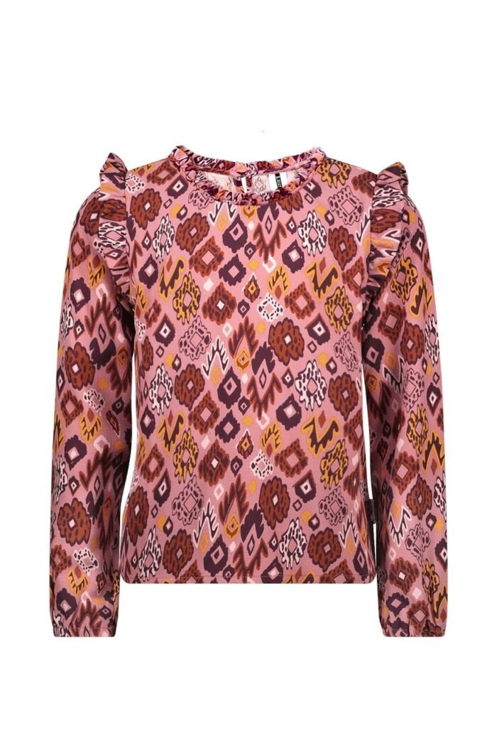 B.Nosy Meisjes blouse roze - Philou - Pleasant AOP B.Nosy Meisjes blouse roze - Philou - Pleasant AOPMateriaal 100% PE