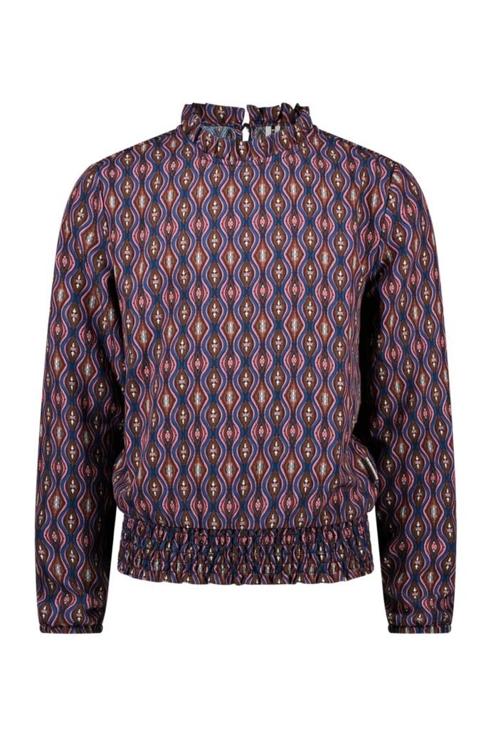 B.Nosy Meisjes blouse wavy print bruin - Venna - Victorious AOP B.Nosy Meisjes blouse wavy print bruin - Venna - Victorious AOPMateriaal 100% polyester