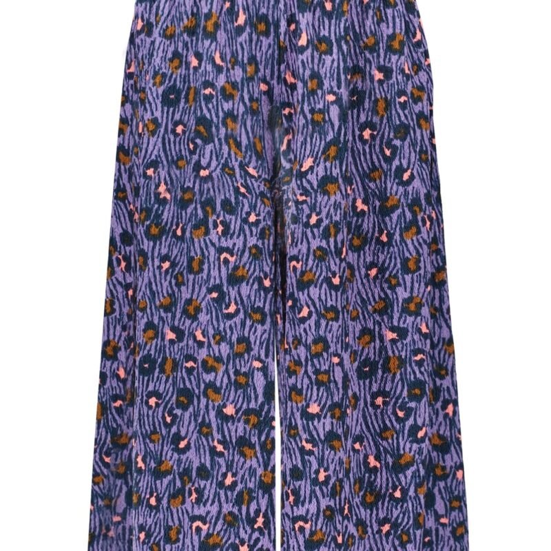 B.Nosy Meisjes culotte broek - Joyful lilac leo AOP B.Nosy Meisjes culotte broek - Joyful lilac leo AOP95% SCO 5% EA