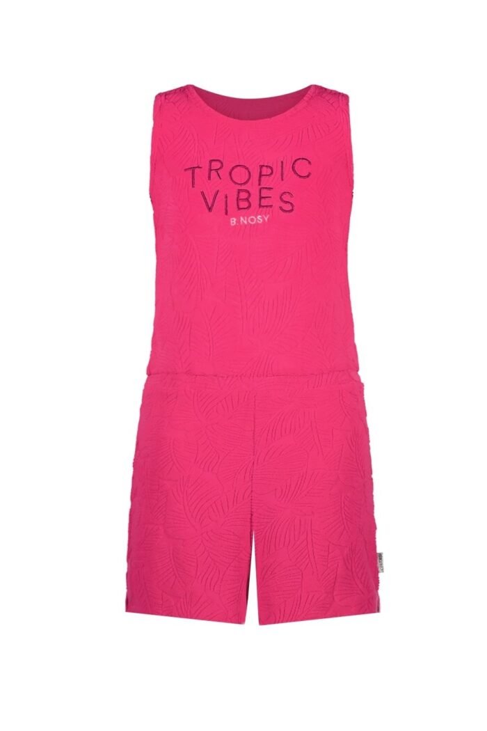 B.Nosy Meisjes jumpsuit - Teddy - Helder roze B.Nosy Meisjes jumpsuit - Teddy - Helder rozeMateriaal