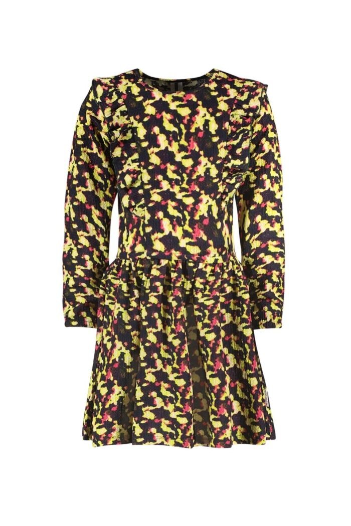 B.Nosy Meisjes jurk AOP - Doutzen - Electric AOP B.Nosy Meisjes jurk AOP - Doutzen - Electric AOPMateriaal 95% RPE 5% EA