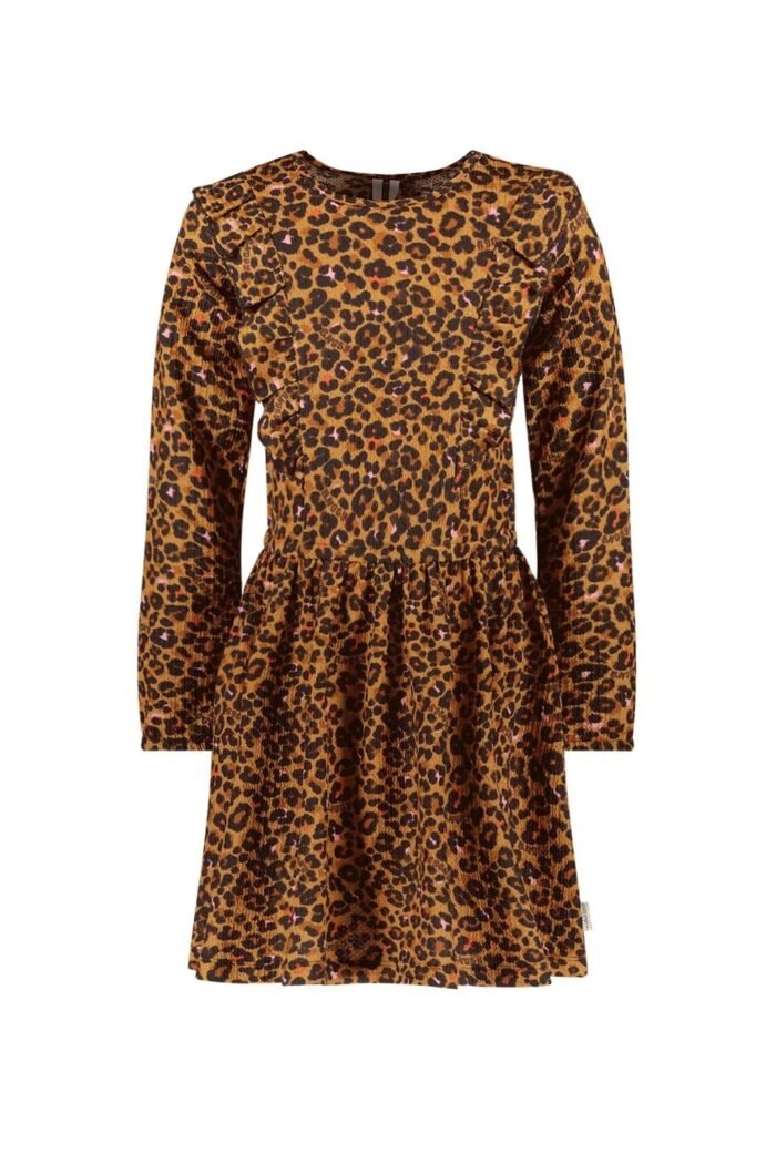 B.Nosy Meisjes jurk AOP - Doutzen - Luipaard pop B.Nosy Meisjes jurk AOP - Doutzen - Luipaard popMateriaal 95% RPE 5% EA