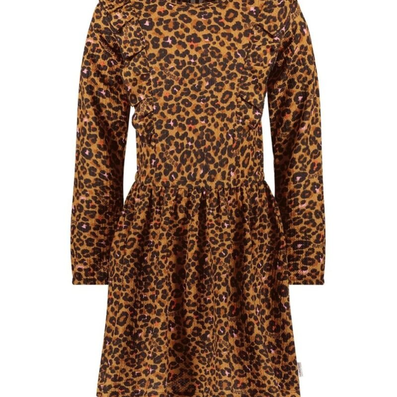 B.Nosy Meisjes jurk AOP - Doutzen - Luipaard pop B.Nosy Meisjes jurk AOP - Doutzen - Luipaard popMateriaal 95% RPE 5% EA
