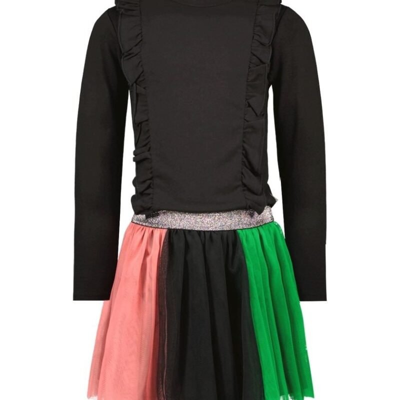 B.Nosy Meisjes jurk - Dani - Zwart B.Nosy Meisjes jurk - Dani - ZwartMateriaal 95% CO