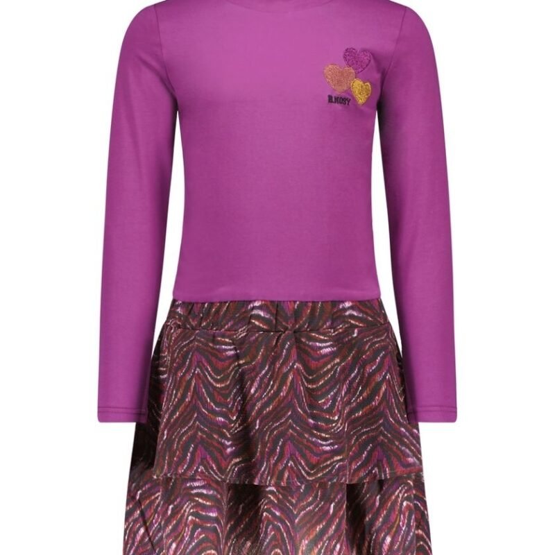 B.Nosy Meisjes jurk - Dante - Electric paars B.Nosy Meisjes jurk - Dante - Electric paarsMateriaal 95% CO
