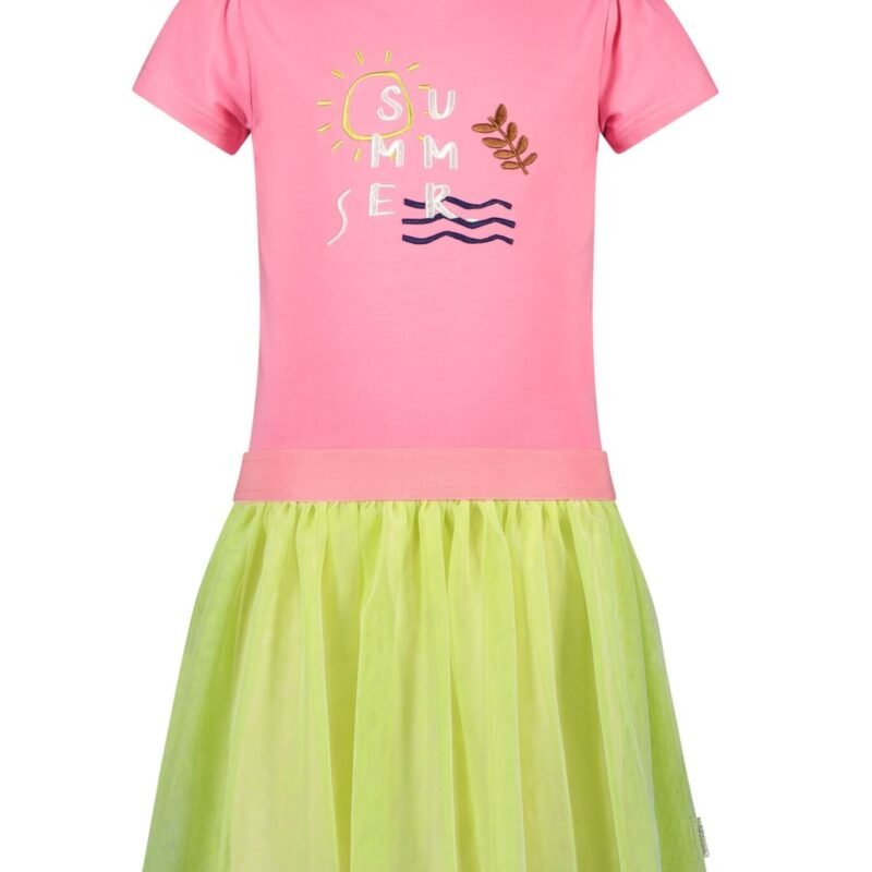 B.Nosy Meisjes jurk - Gabby - Sugar roze B.Nosy Meisjes jurk - Gabby - Sugar rozeMateriaal