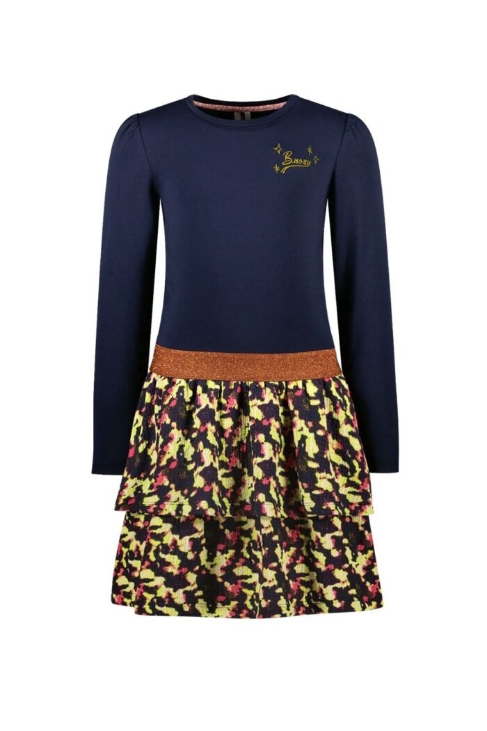 B.Nosy Meisjes jurk luipaard - Daphne - Navy blauw B.Nosy Meisjes jurk luipaard - Daphne - Navy blauwMateriaal 95% CO