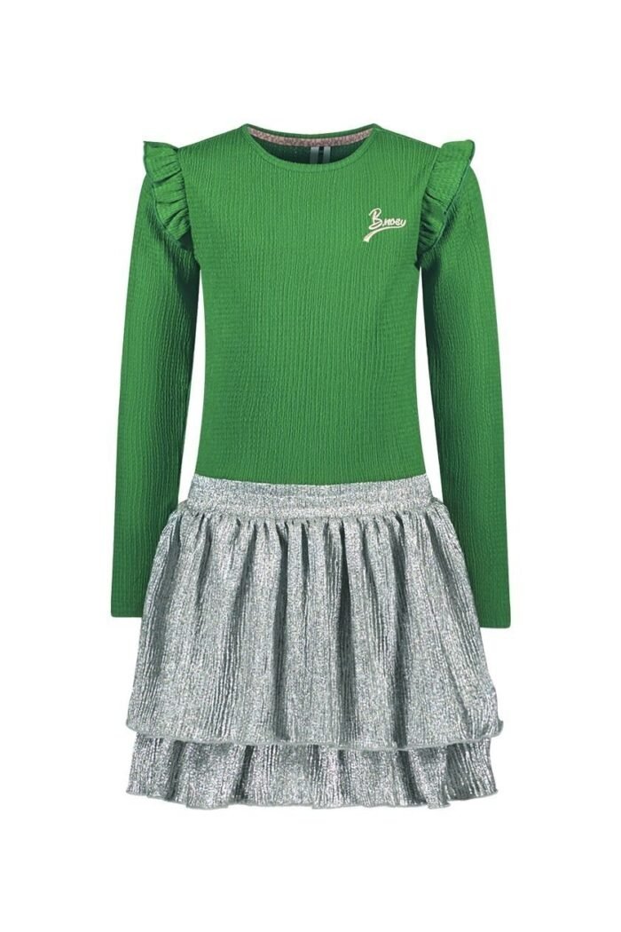 B.Nosy Meisjes jurk luipaard - Demi - Amazon groen B.Nosy Meisjes jurk luipaard - Demi - Amazon groenMateriaal 95% RPE 5% EA