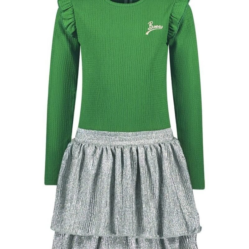 B.Nosy Meisjes jurk luipaard - Demi - Amazon groen B.Nosy Meisjes jurk luipaard - Demi - Amazon groenMateriaal 95% RPE 5% EA