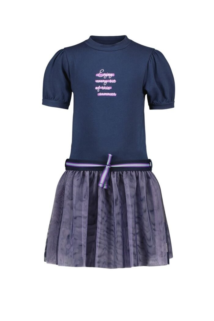 B.Nosy Meisjes jurk mesh - Victoria - Navy blauw B.Nosy Meisjes jurk mesh - Victoria - Navy blauwMateriaal