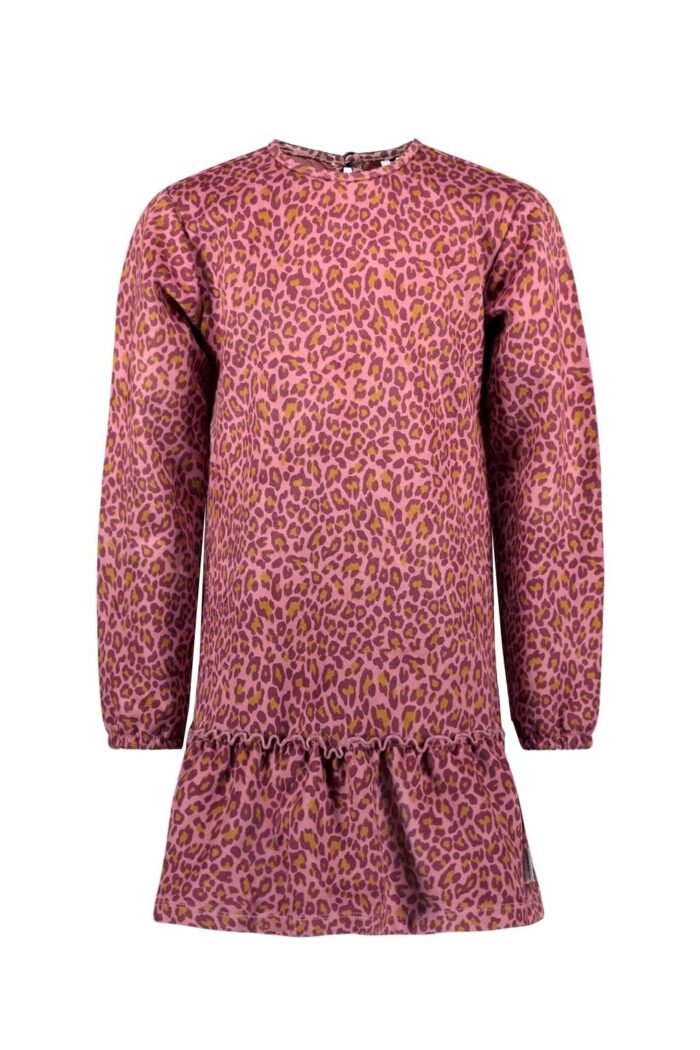 B.Nosy Meisjes jurk panter print roze - Denise - Delight panter B.Nosy Meisjes jurk panter print roze - Denise - Delight panterMateriaal 100% PE