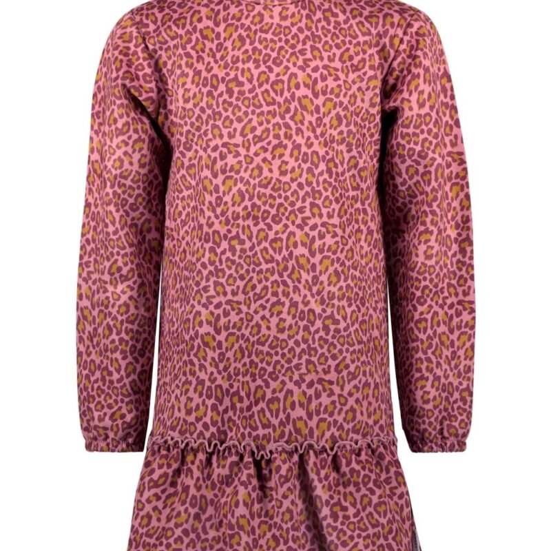 B.Nosy Meisjes jurk panter print roze - Denise - Delight panter B.Nosy Meisjes jurk panter print roze - Denise - Delight panterMateriaal 100% PE