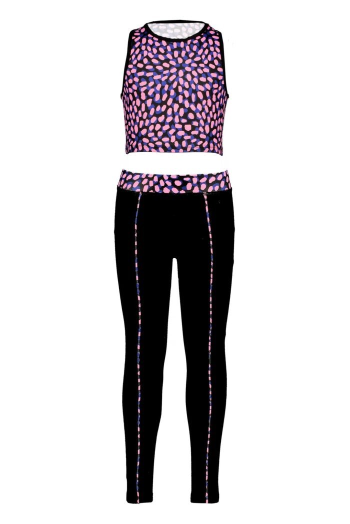 B.Nosy Meisjes legging + top - Splash roze B.Nosy Meisjes legging + top - Splash rozeMateriaal Interlock 79% polyester 21% ea