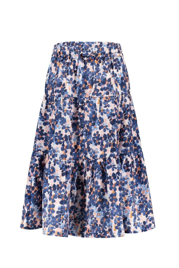 B.Nosy Meisjes midi rok AOP - Floral AOP B.Nosy Meisjes midi rok AOP - Floral AOPAOP satin 100% polyester with