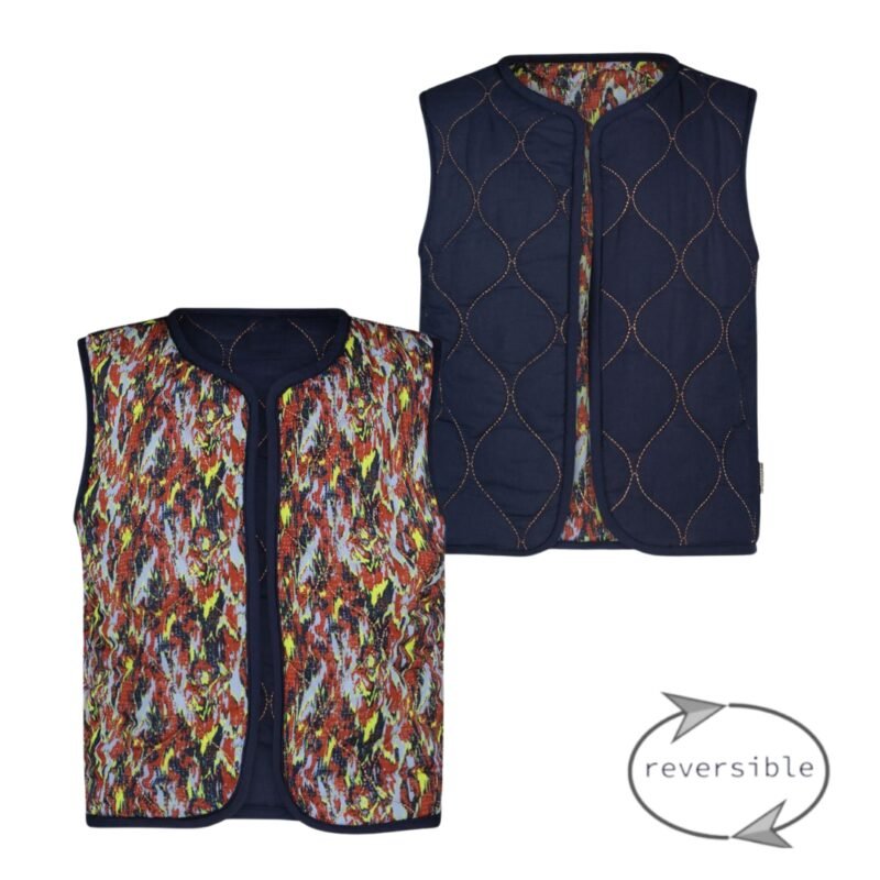 B.Nosy Meisjes reversibel gilet - Ginny - Amibitous AOP B.Nosy Meisjes reversibel gilet - Ginny - Amibitous AOPMateriaal 30% RPE