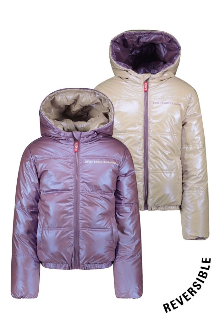 B.Nosy Meisjes reversibel winterjas - Jacky - Geranium roze B.Nosy Meisjes reversibel winterjas - Jacky - Geranium rozeMateriaal 100% RPE