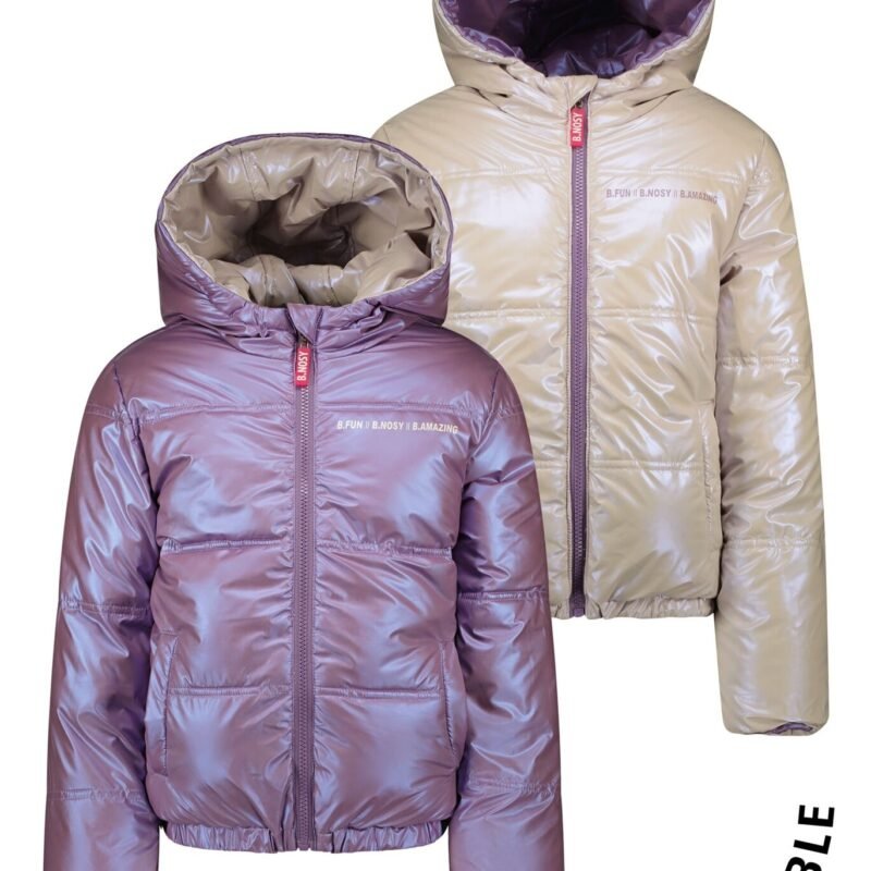 B.Nosy Meisjes reversibel winterjas - Jacky - Geranium roze B.Nosy Meisjes reversibel winterjas - Jacky - Geranium rozeMateriaal 100% RPE