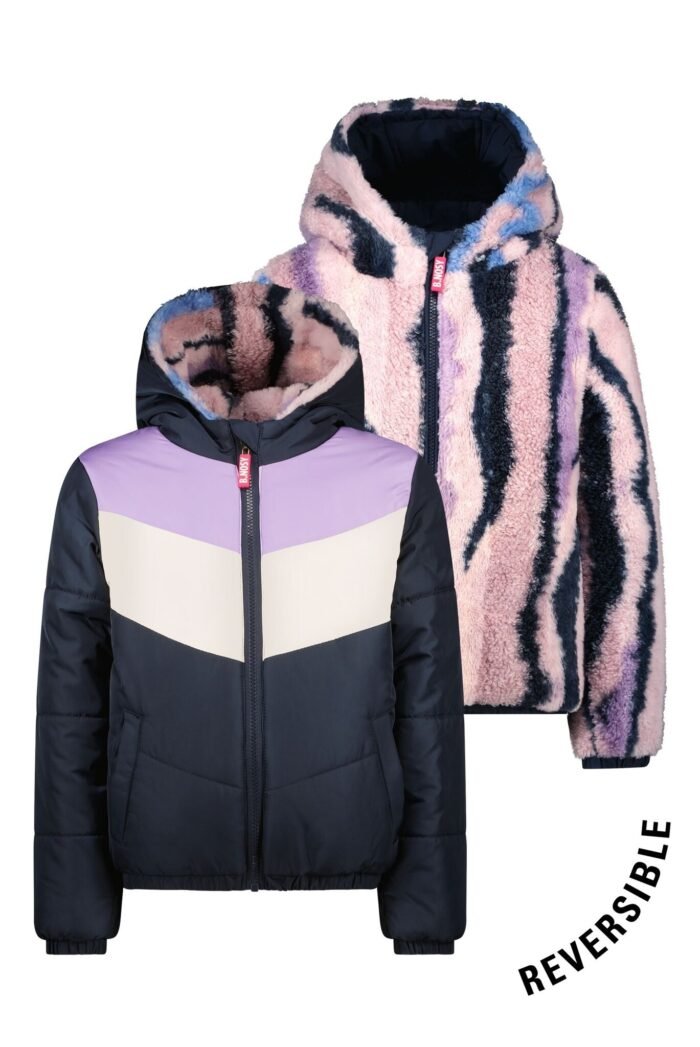 B.Nosy Meisjes reversibel winterjas - Jamie - Navy blauw B.Nosy Meisjes reversibel winterjas - Jamie - Navy blauwMateriaal 100% RPE