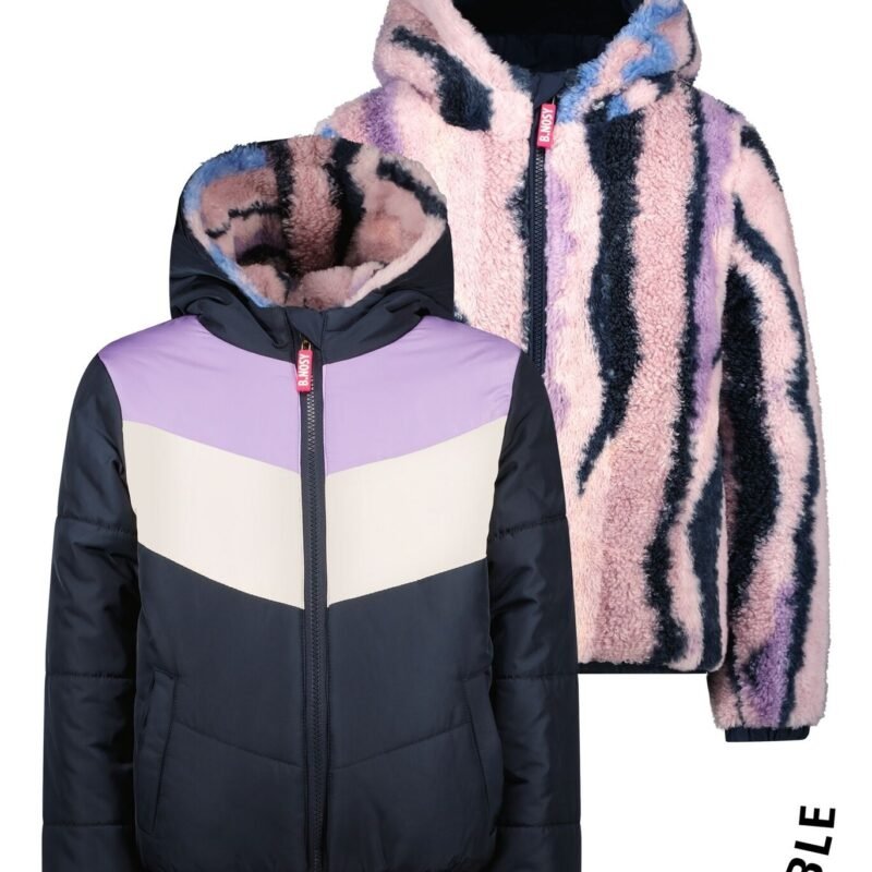 B.Nosy Meisjes reversibel winterjas - Jamie - Navy blauw B.Nosy Meisjes reversibel winterjas - Jamie - Navy blauwMateriaal 100% RPE