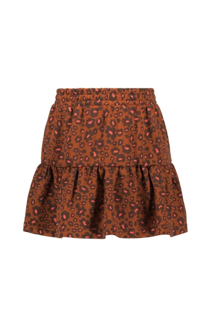 B.Nosy Meisjes rok bruin - Birgit - Panter beyond AOP B.Nosy Meisjes rok bruin - Birgit - Panter beyond AOPMateriaal 87% CO 10% PE 3% EA