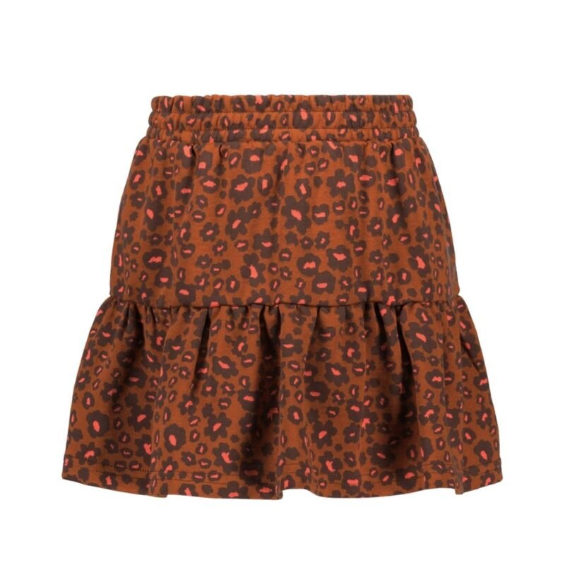 B.Nosy Meisjes rok bruin - Birgit - Panter beyond AOP B.Nosy Meisjes rok bruin - Birgit - Panter beyond AOPMateriaal 87% CO 10% PE 3% EA