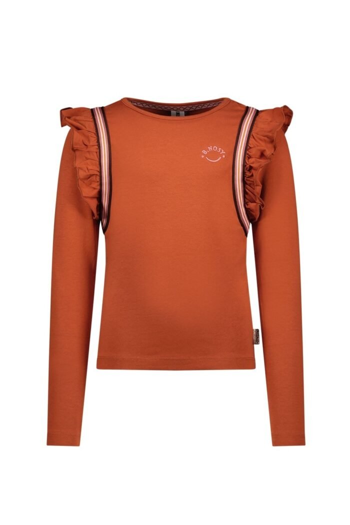 B.Nosy Meisjes shirt - Puck - Gingerbread B.Nosy Meisjes shirt - Puck - GingerbreadMateriaal 95% SCO 5%EA