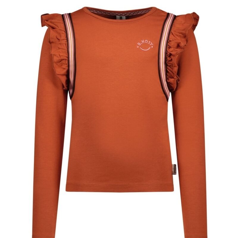 B.Nosy Meisjes shirt - Puck - Gingerbread B.Nosy Meisjes shirt - Puck - GingerbreadMateriaal 95% SCO 5%EA