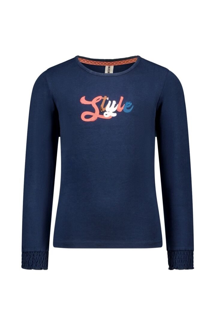 B.Nosy Meisjes shirt - Vaya - Navy blauw B.Nosy Meisjes shirt - Vaya - Navy blauwMateriaal 95% SCO 5%EA