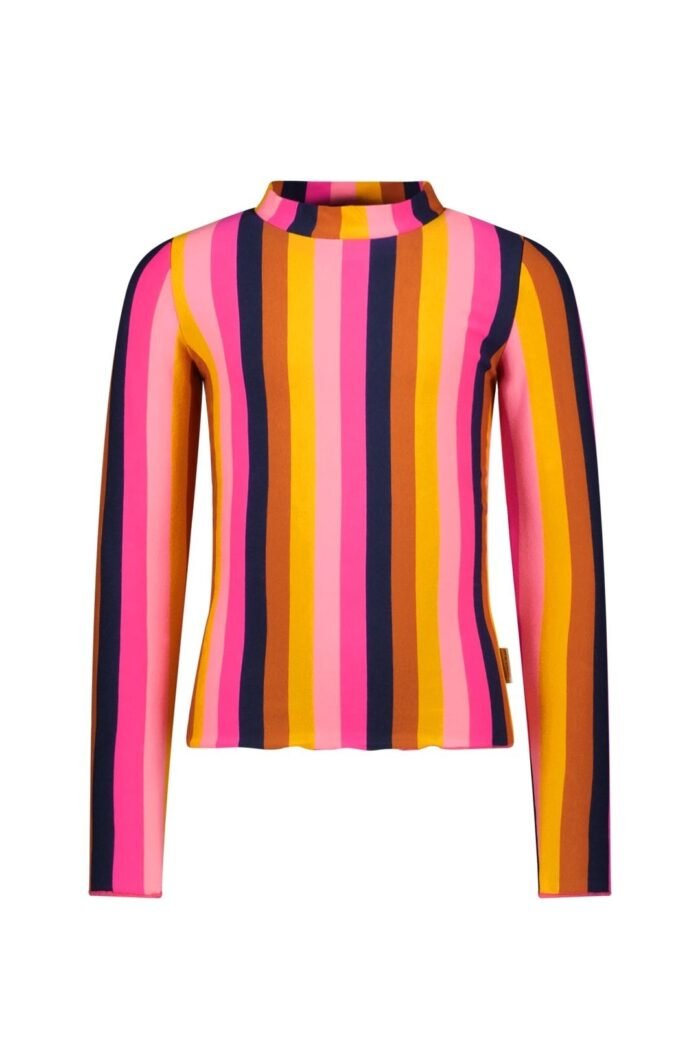 B.Nosy Meisjes shirt roze - Okki - Original streep B.Nosy Meisjes shirt roze - Okki - Original streepMateriaal 95% CO 5% EA