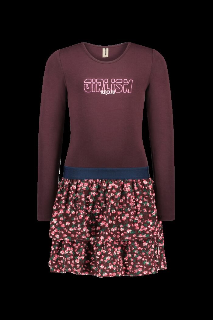 B.Nosy Meisjes special jurk paars - MMK - Grape wijn B.Nosy Meisjes special jurk paars - MMK - Grape wijnMateriaal 95% CO 5%EA 99% PE 1% EA