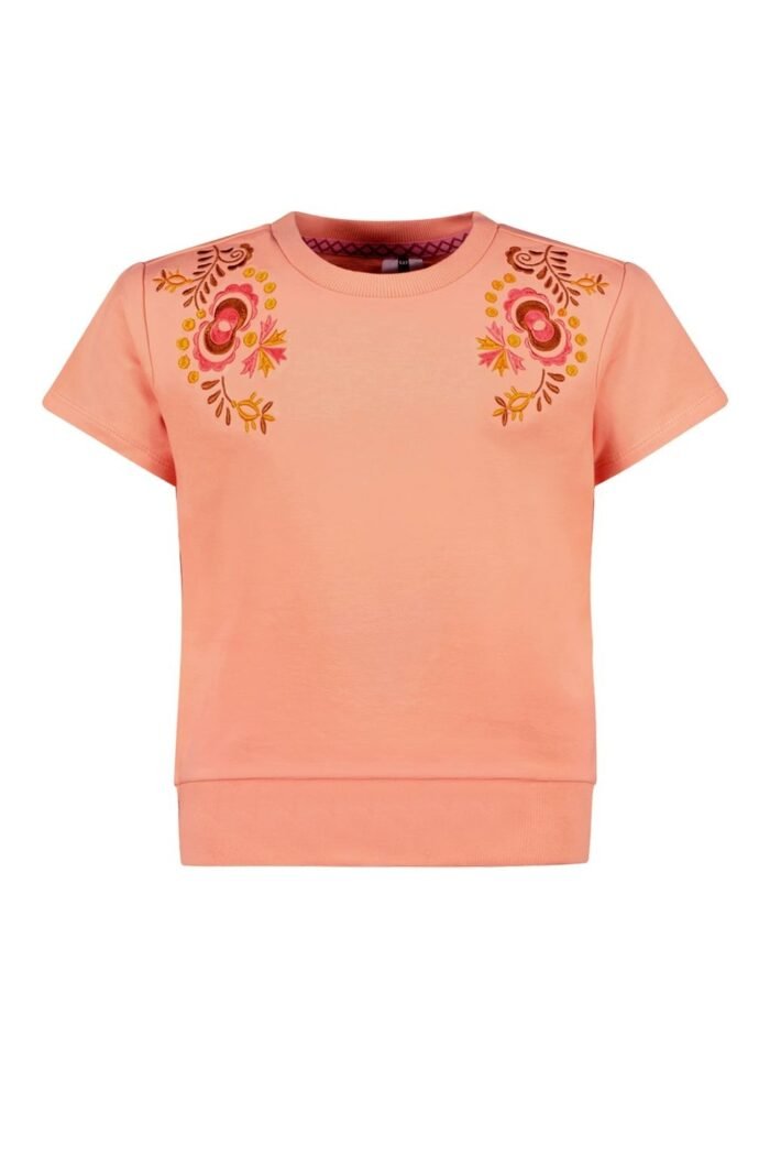 B.Nosy Meisjes t-shirt - Beau - Perzik B.Nosy Meisjes t-shirt - Beau - PerzikMateriaal