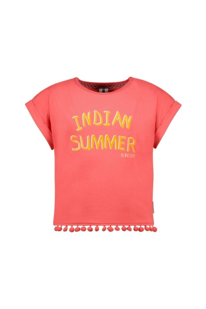 B.Nosy Meisjes t-shirt - Becky - Hot koraal B.Nosy Meisjes t-shirt - Becky - Hot koraalMateriaal